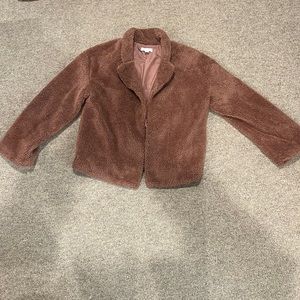 14th & Union Faux Sherling Jacket Brown/Dusty pink color